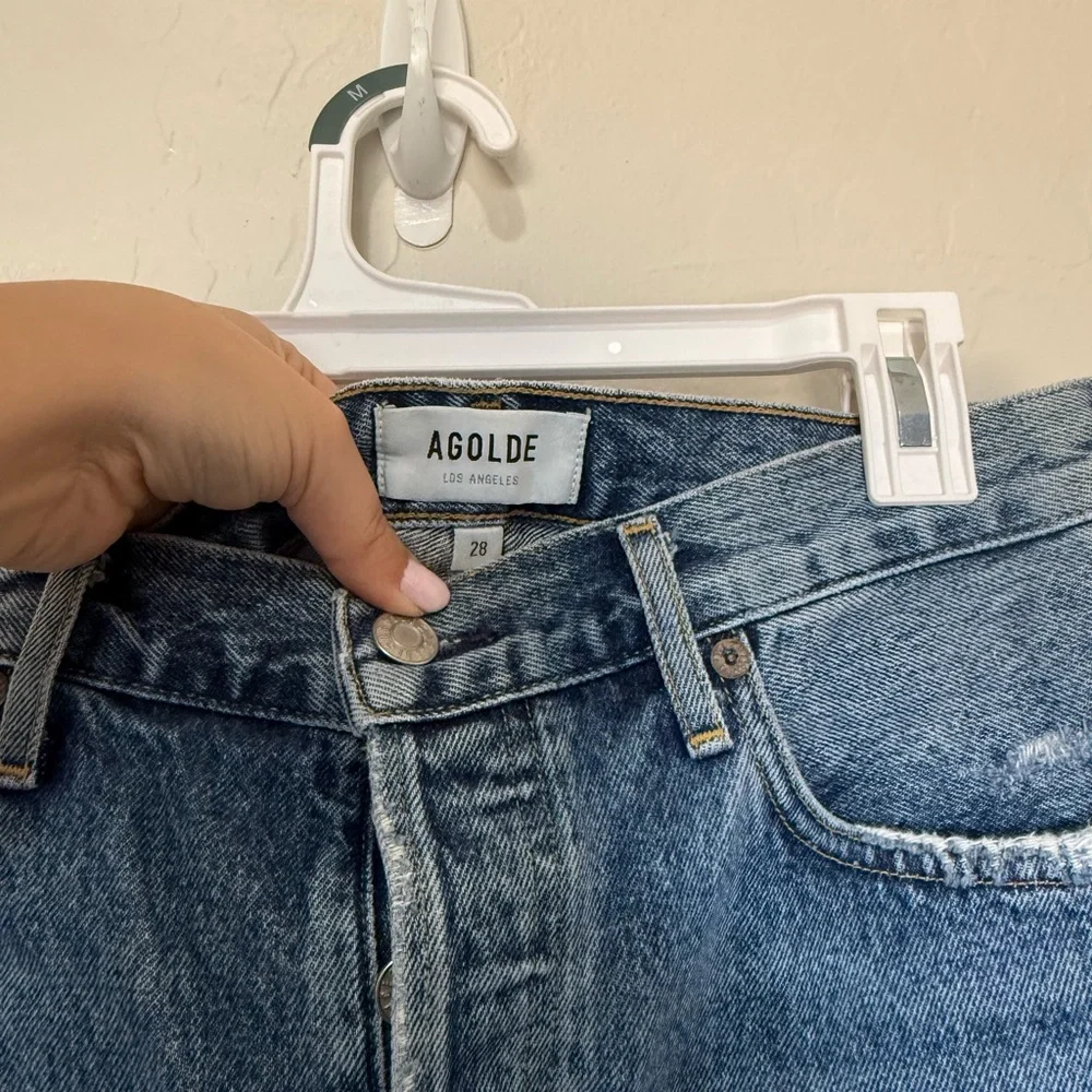 Agolde Blue Jean Shorts - Picture 2 of 3